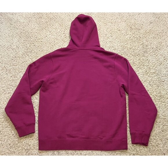 Stussy Magenta Crown Chenille Embroidered Fleece Hoodie Sweatshirt Sz Large EUC - Picture 5 of 6
